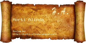 Horti Alinda névjegykártya